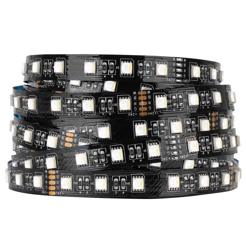 BTF-LIGHTING 5050 RGBW RGB+Cool White(6000K-7000K) 4 Colors in 1 LED Tape Light DC24V 5m 16.4ft 60LED/m Multi-Colored IP30 Black 12mm PCB for Bedroom Kitchen Home Decoration(No Adapter or Controller) - Image 1